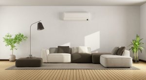 living-room-with-wall-mounted-ductless-air-handler